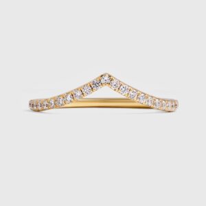V-Shaped Diamond Wedding Ring in 18ct Gold