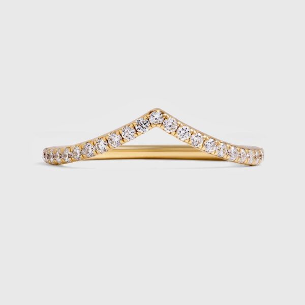 V-Shaped Diamond Wedding Ring in 18ct Gold